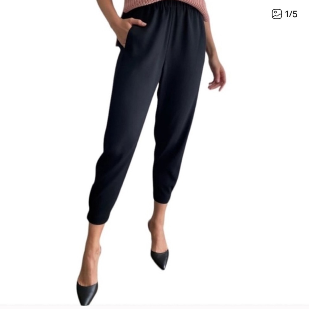 Aritzia Babaton Dexter Black Pull On Cropped Dress Pants XS